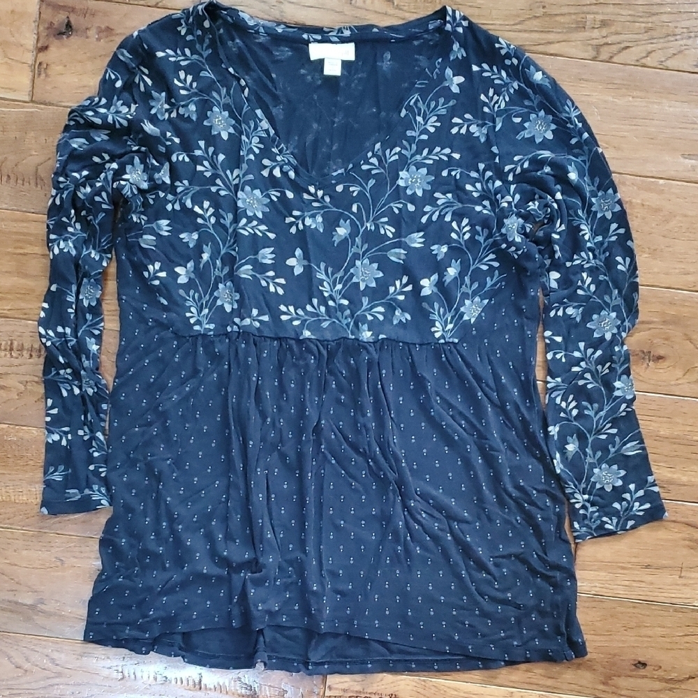 J.Jill Babydoll Floral Tunic Top